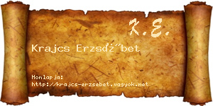 Krajcs Erzsébet névjegykártya