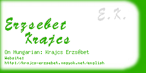 erzsebet krajcs business card